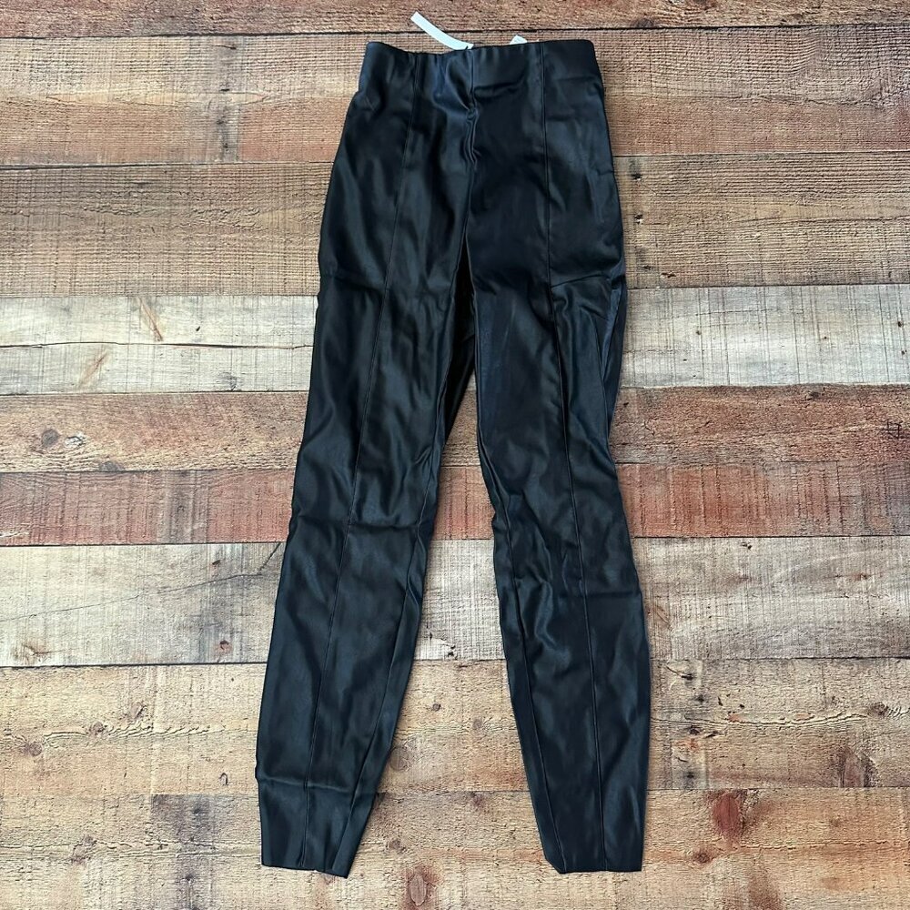 ASOS Women's Size 0 Black Spray on Faux Leather Look Trouser Petite Leggings